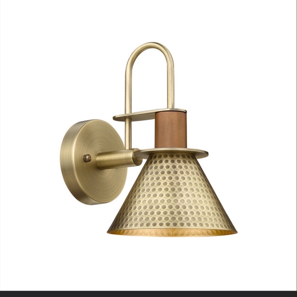 Hammered Brass Wall Sconce Light Fixture
